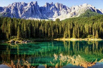 From Bolzano: Private Day Tour by car: The Great Dolomites Road - Carezza Lake and Costalunga Pass: the morning starts strong